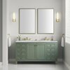 James Martin Vanities Chicago 60in Double Vanity, Smokey Celadon w/ 3 CM White Zeus Top 305-V60D-SC-3WZ